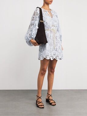 Zimmermann Coco Blue Lace Mini Dress Sz XS